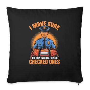 Airport Police Officer Aviation Careers Job - Sofa pillowcase 17,3'' x 17,3'' (45 x 45 cm) - black - Front