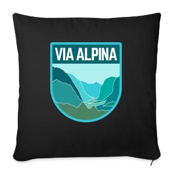 Via Alpina - Housse de coussin décorative 45 x 45 cm - noir - Devant
