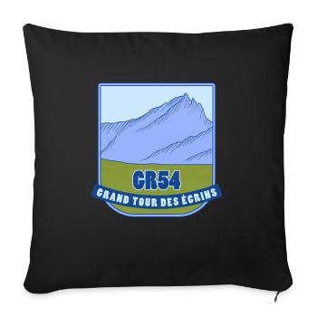 GR54 - Grand Tour des Écrins - Sofa pillowcase 17,3'' x 17,3'' (45 x 45 cm) - black - Front