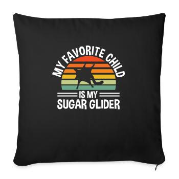 Sugar glider - Sofa pillowcase 17,3'' x 17,3'' (45 x 45 cm) - black - Front