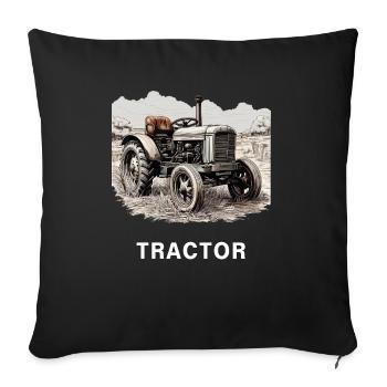 TRACTEUR - Housse de coussin décorative 45 x 45 cm - noir - Devant