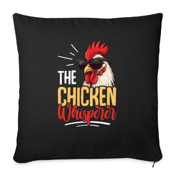 Le chuchoteur de poulet - Housse de coussin décorative 45 x 45 cm - noir - Devant