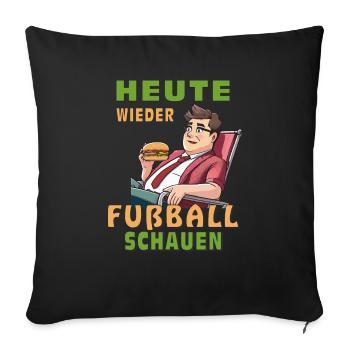 L’HOMME REGARDE À NOUVEAU LE FOOTBALL AUJOURD’HUI - Housse de coussin décorative 45 x 45 cm - noir - Devant