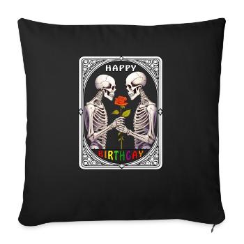 CARTE À JOUER HAPPY BIRTHGAY - Housse de coussin décorative 45 x 45 cm - noir - Devant