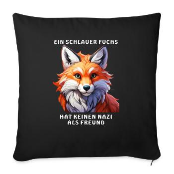 A CUNNING FOX - Sofa pillowcase 17,3'' x 17,3'' (45 x 45 cm) - black - Front
