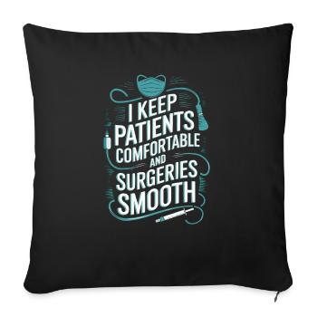 Anesthesia Technician Anesthesiologist Job - Sofa pillowcase 17,3'' x 17,3'' (45 x 45 cm) - black - Front