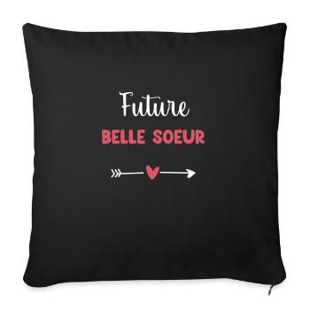future sister-in-law heart - Sofa pillowcase 17,3'' x 17,3'' (45 x 45 cm) - black - Front