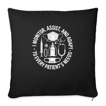 Anesthesia Technician Anesthesiologist Job - Sofa pillowcase 17,3'' x 17,3'' (45 x 45 cm) - black - Front