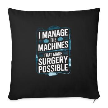Anesthesia Technician Anesthesiologist Job - Sofa pillowcase 17,3'' x 17,3'' (45 x 45 cm) - black - Front