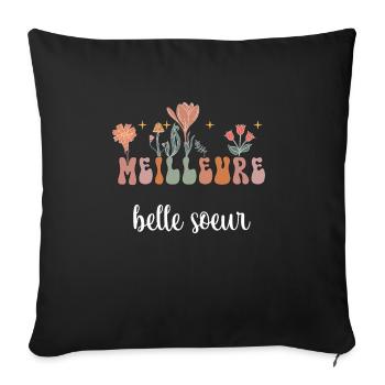 Best Sister-in-law Boho Bohemian Flowers - Sofa pillowcase 17,3'' x 17,3'' (45 x 45 cm) - black - Front