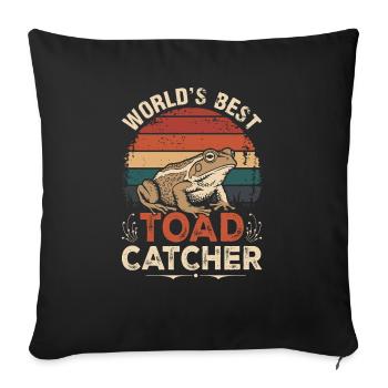 World's Best Toad Catcher Retro - Sofa pillowcase 17,3'' x 17,3'' (45 x 45 cm) - black - Front