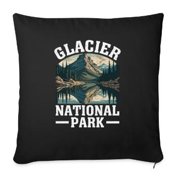 Glacier National Park Nature Design - Sofa pillowcase 17,3'' x 17,3'' (45 x 45 cm) - black - Front