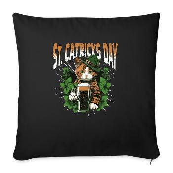 Drôle de Saint-Patrick Boire - Housse de coussin décorative 45 x 45 cm - noir - Devant