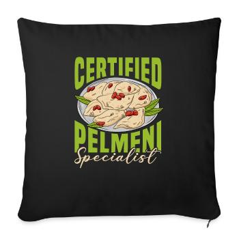 Certifies Pelmeni Specialist Russian Chef Cook - Sofa pillowcase 17,3'' x 17,3'' (45 x 45 cm) - black - Front