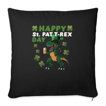 Funny St. Paddys Day Dinosaur - Sofa pillowcase 17,3'' x 17,3'' (45 x 45 cm) - black - Front