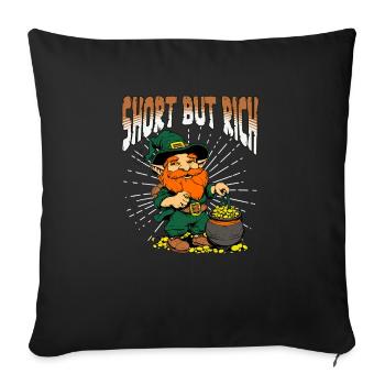 Drôle de lutin de la Saint-Patrick - Housse de coussin décorative 45 x 45 cm - noir - Devant