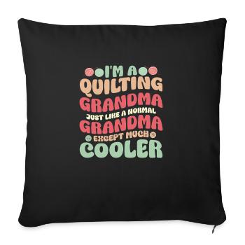 Je suis une grand-mère de courtepointe cousant Quilter - Housse de coussin décorative 45 x 45 cm - noir - Devant