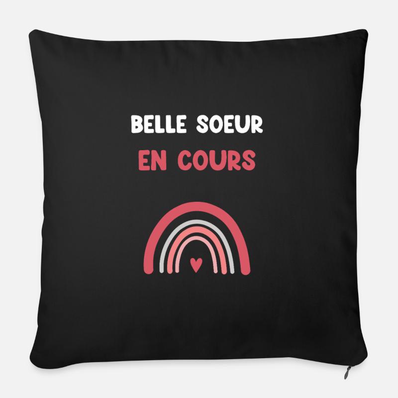 Stepsister running rainbow - Sofa pillowcase 17,3'' x 17,3'' (45 x 45 cm) - black
