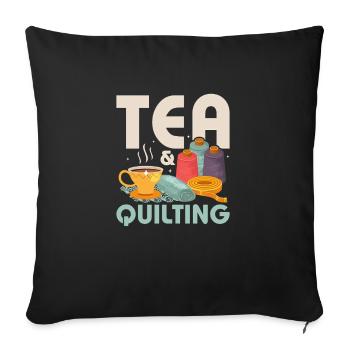 Tea & Quilting Sewing Quilter - Sofa pillowcase 17,3'' x 17,3'' (45 x 45 cm) - black - Front