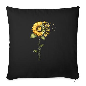 Dans la maison du tournesol est mon griffon bruxellois - Housse de coussin décorative 45 x 45 cm - noir - Devant