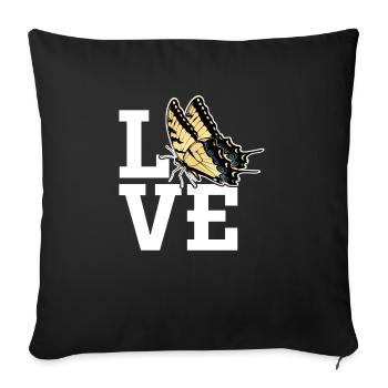 Les machaons tigrés sont les meilleurs pour les filles - Housse de coussin décorative 45 x 45 cm - noir - Devant