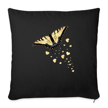 Les machaons tigrés sont les meilleurs pour les filles - Housse de coussin décorative 45 x 45 cm - noir - Devant