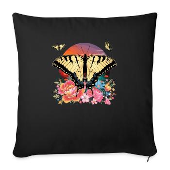 Les machaons tigrés sont les meilleurs pour les filles - Housse de coussin décorative 45 x 45 cm - noir - Devant
