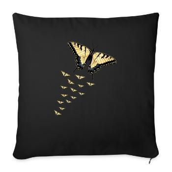 Les machaons tigrés sont les meilleurs pour les filles - Housse de coussin décorative 45 x 45 cm - noir - Devant