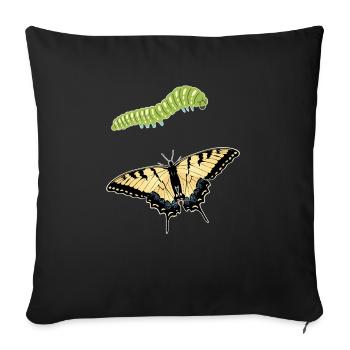 Les machaons tigrés sont les meilleurs pour les filles - Housse de coussin décorative 45 x 45 cm - noir - Devant