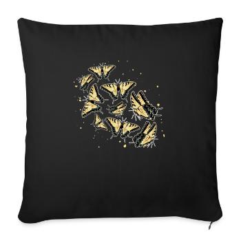 Les machaons tigrés sont les meilleurs pour les filles - Housse de coussin décorative 45 x 45 cm - noir - Devant