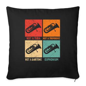Euphonium – No tuba, no trombone - Sofa pillowcase 17,3'' x 17,3'' (45 x 45 cm) - black - Front