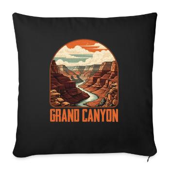 Grand Canyon Vintage Nature Design - Housse de coussin décorative 45 x 45 cm - noir - Devant