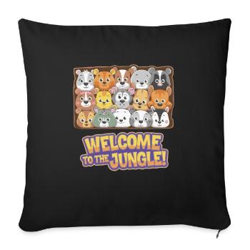 MOUNTED ANIMAL HEADS - Sofa pillowcase 17,3'' x 17,3'' (45 x 45 cm) - black - Front