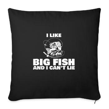 J’aime les gros poissons - Housse de coussin décorative 45 x 45 cm - noir - Devant