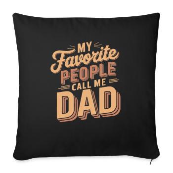 Geschenke Zum Vatertag Für Papa - Sofakissenbezug 45 x 45 cm - Schwarz - Vorne