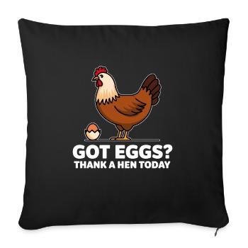 Chicken Chickens - Sofa pillowcase 17,3'' x 17,3'' (45 x 45 cm) - black - Front