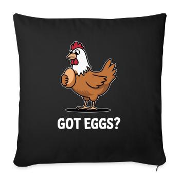 Chicken Chickens - Sofa pillowcase 17,3'' x 17,3'' (45 x 45 cm) - black - Front