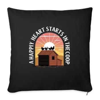 Chicken Chickens - Sofa pillowcase 17,3'' x 17,3'' (45 x 45 cm) - black - Front