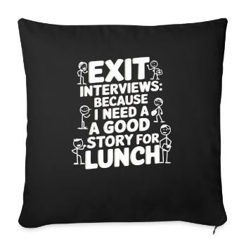 HR Manager Human Resource Austrittsgespräch für Mitarbeiter - Sofakissenbezug 45 x 45 cm - Schwarz - Vorne