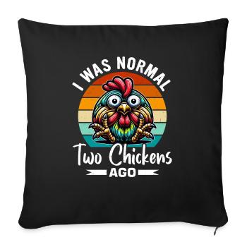 Chicken Chickens - Sofa pillowcase 17,3'' x 17,3'' (45 x 45 cm) - black - Front