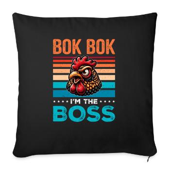 Chicken Chickens - Sofa pillowcase 17,3'' x 17,3'' (45 x 45 cm) - black - Front