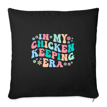 Chicken Chickens - Sofa pillowcase 17,3'' x 17,3'' (45 x 45 cm) - black - Front