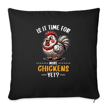 Chicken Chickens - Sofa pillowcase 17,3'' x 17,3'' (45 x 45 cm) - black - Front