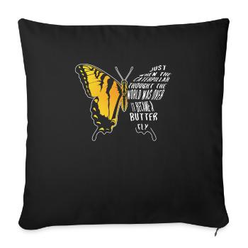 Le machaon tigré est le meilleur ami d’un ami - Housse de coussin décorative 45 x 45 cm - noir - Devant