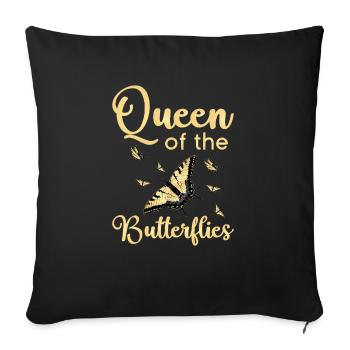 Machaon tigré Reine des papillons - Housse de coussin décorative 45 x 45 cm - noir - Devant