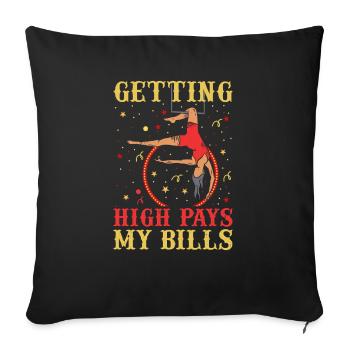 Circus Trapeze for Trapeze Artist Costume - Sofa pillowcase 17,3'' x 17,3'' (45 x 45 cm) - black - Front