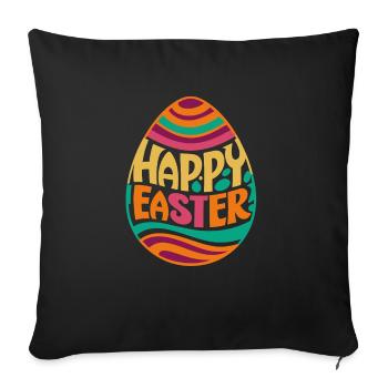 Happy Easter - Easter Egg - Gift - Sofa pillowcase 17,3'' x 17,3'' (45 x 45 cm) - black - Front