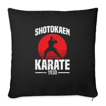 Shotokan Karate 1930 - Sofa pillowcase 17,3'' x 17,3'' (45 x 45 cm) - black - Front