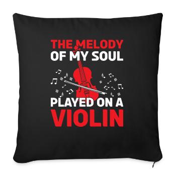 Violin Musicians, Violin Teachers, Violin Lovers - Sofa pillowcase 17,3'' x 17,3'' (45 x 45 cm) - black - Front