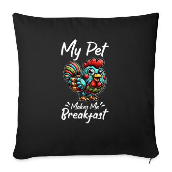 Chicken Chickens - Sofa pillowcase 17,3'' x 17,3'' (45 x 45 cm) - black - Front